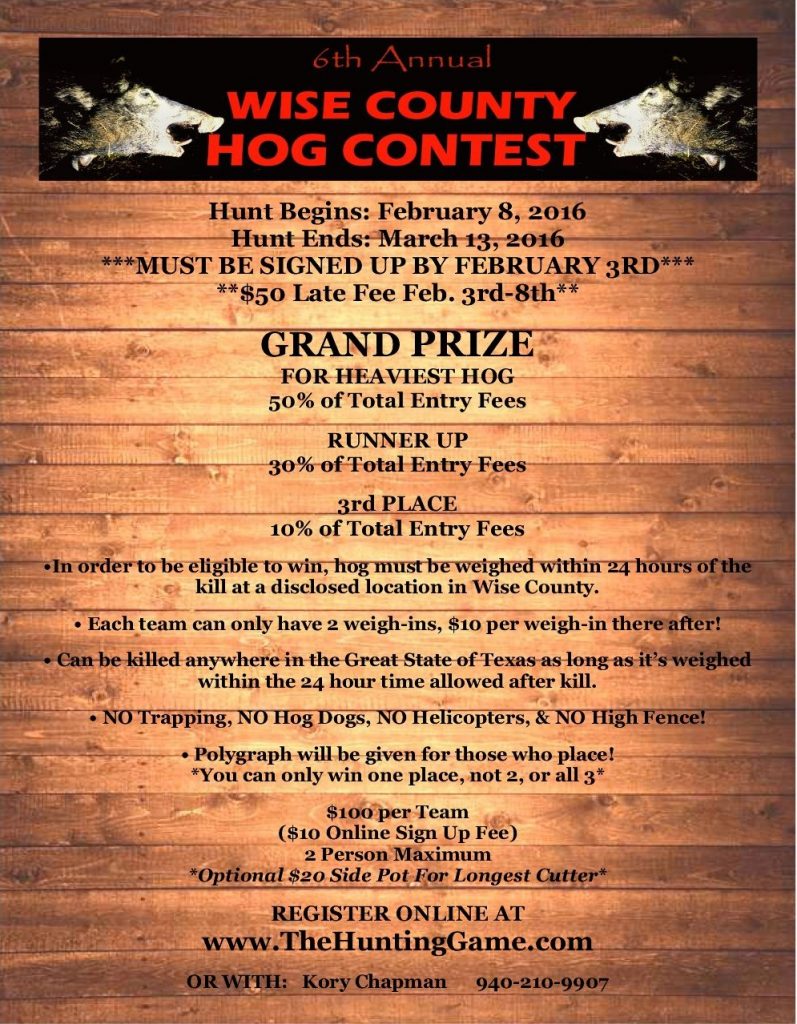 2016 Hog Contest Flyer Internet